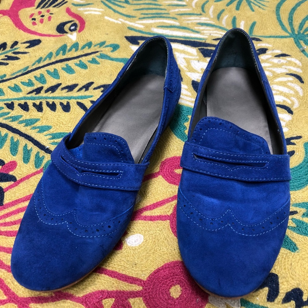 Anthropologie Blue Suede Shoes